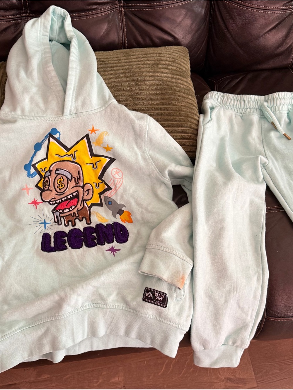 Kids Light Mint Graphic Hoodie & Jogger Set - LEGEND